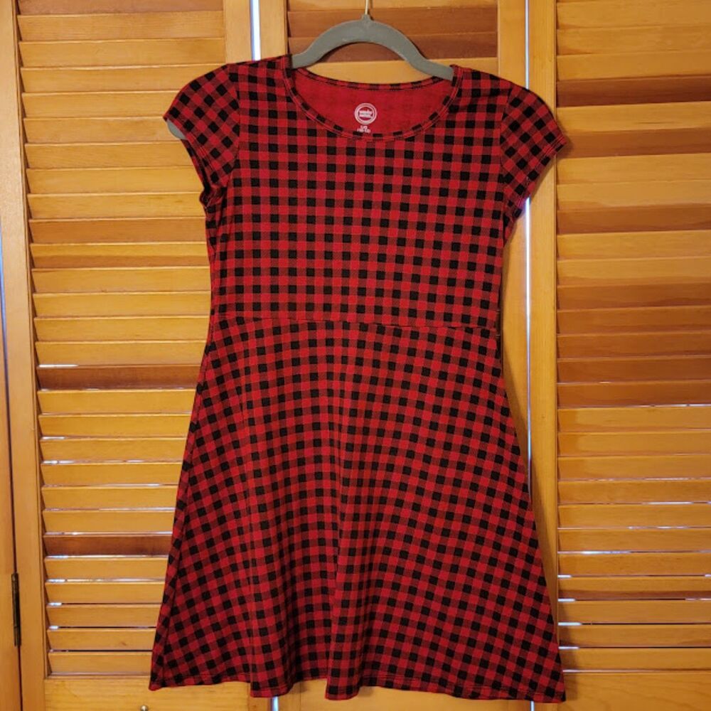 Girls Size Large Red And Black Checker Wonder Nation dress